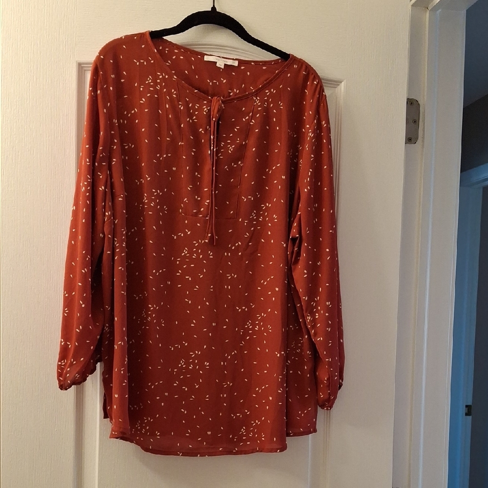 Women's Fun 2 Fun Blouse in Rust 2X